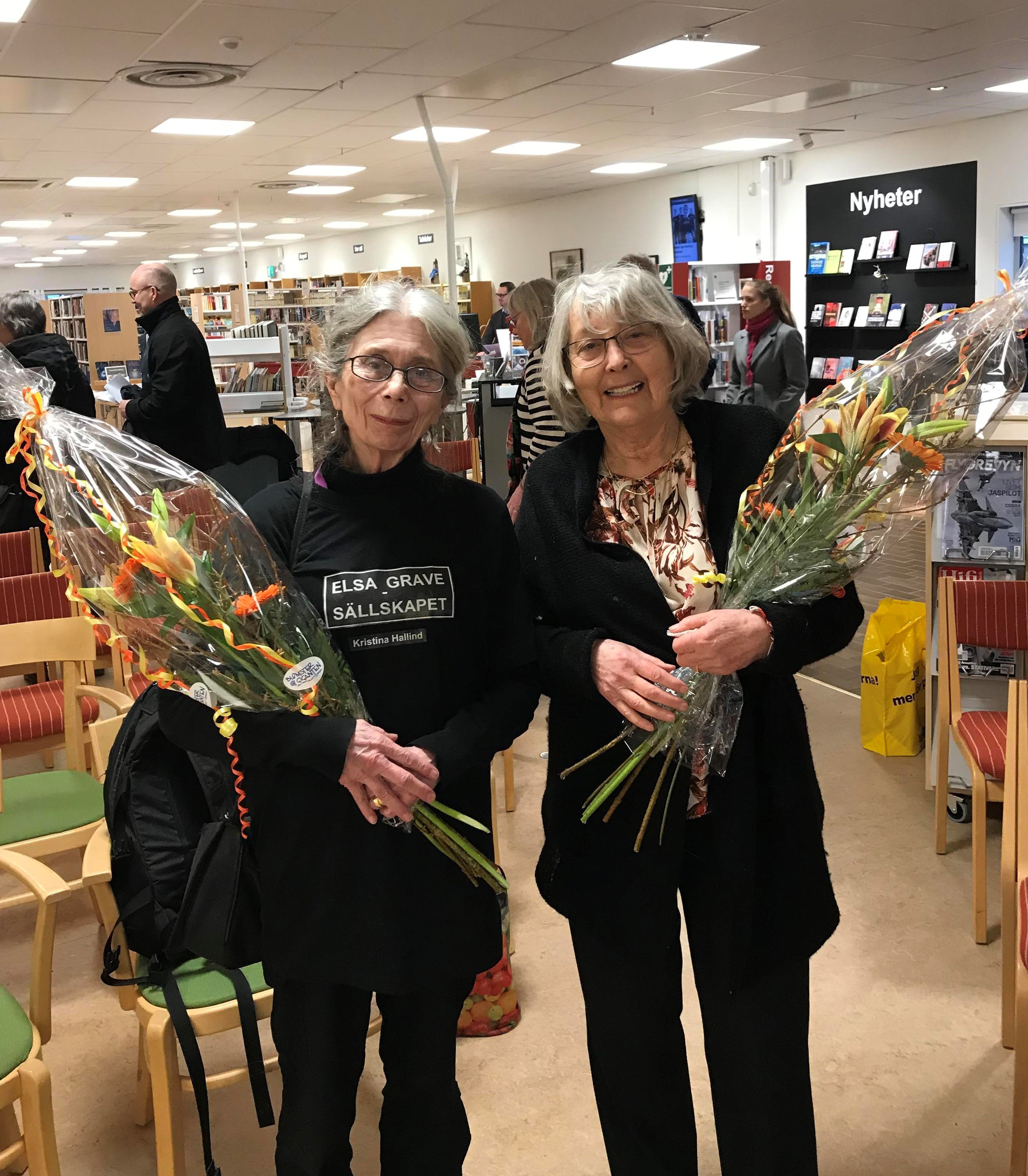 Gunilla Poppe och Kristina Hallind avtackas